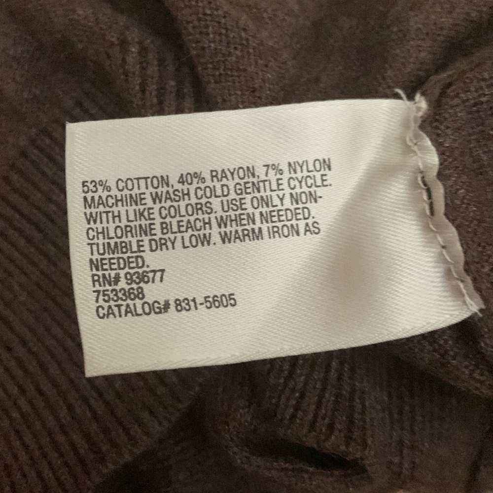 Worthington Chocolate Brown VNeck Sweater Size XL EUC Like New - Picture 5 of 5